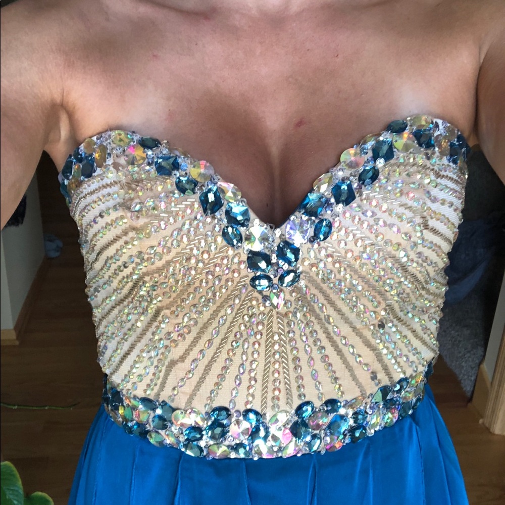 Blue strapless bedazzled Sherri Hill HC dress